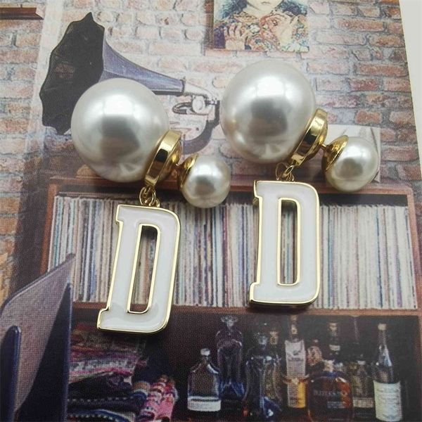 

white irregular earrings female and personality pearl front back jewel luxury_t5zj, Golden;silver