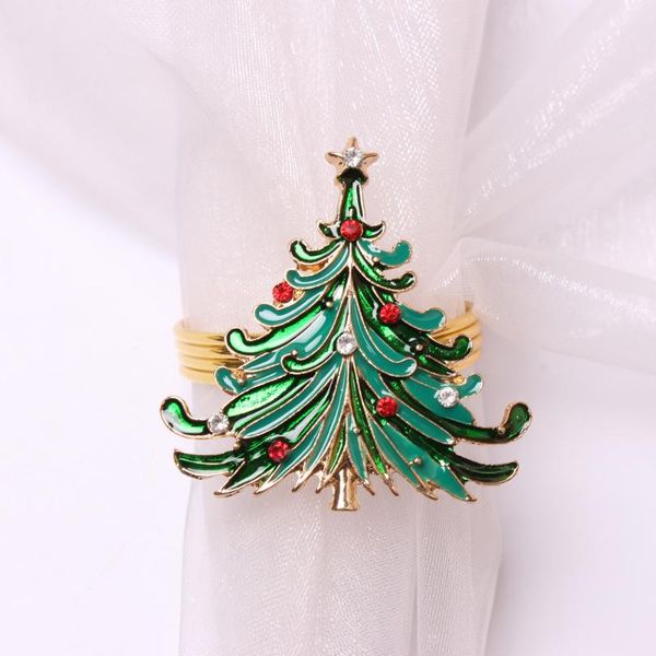 

napkin rings hand-painted diamond-studded christmas tree ring buckle el mouth sample high-end table