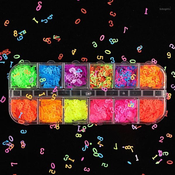 

numerals nail glitter 3d flakes slices spangle for manicure design art accessories decorations1, Silver;gold