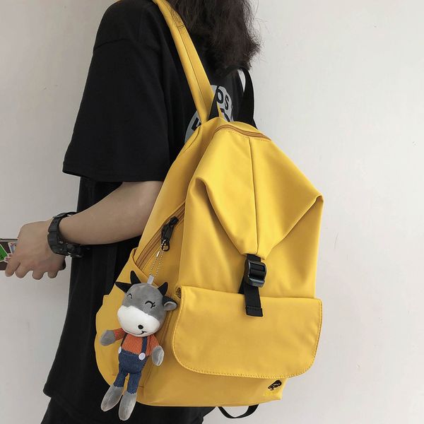 Backpack Fashion Women Waterproof Nylon Ladies Kawaii Buckle Book Girl School Bag Student Cute College Cool Trendy