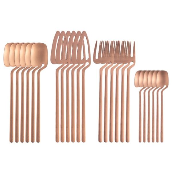 

dinnerware sets 24 pcs stainless steel spoon knife fork set coffee creative hanging cup dessert and