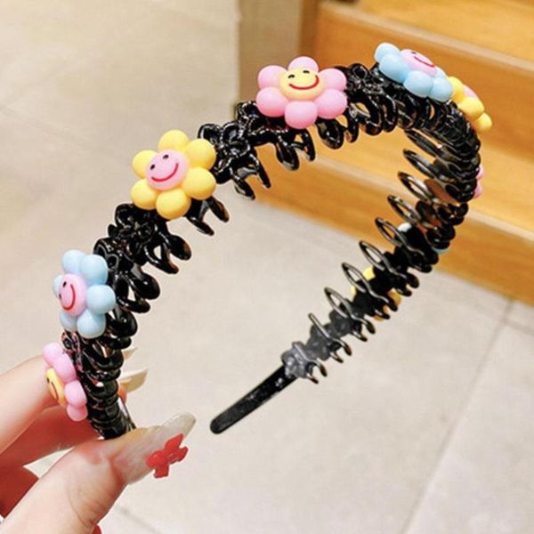 

hair accessories kids cartoon flowers headband anti-slip hairbands headwrap barrette fashion headwear for girls child gifts, Slivery;white
