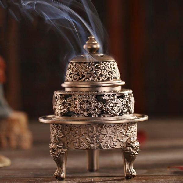 

fragrance lamps antique metal coils incense burner alloy plate holder censer buddha supplies use in teahouse