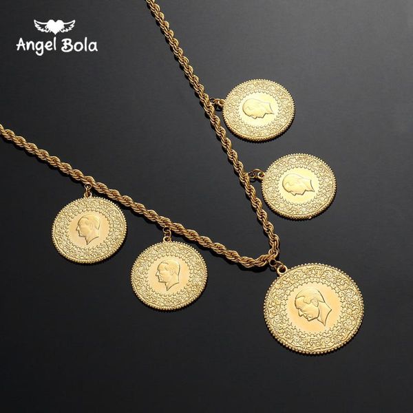 

chokers arabic coin muslim islam middle east necklace for women gold color arab/africa islamic like jewelry make money gift lucky, Golden;silver