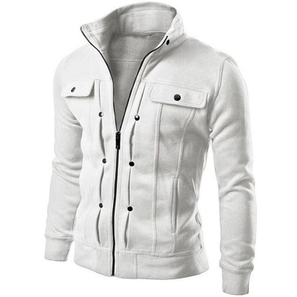 

men's jackets 2021 spring men jacket short cardigan multi button zipper stand sweatshirt casual solid slim fashion tracksuits clothing, Black;brown