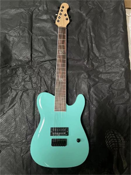 

fashion light green six string electric guitar, customized logo guitars guitarra