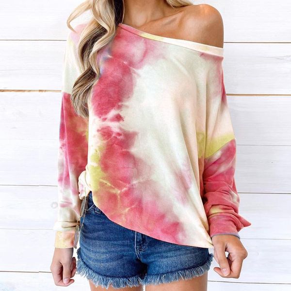 

tie-dye print hoodies women casual long sleeve pullover sweatshirt jumper pullovers loose oversized hoodie blouse t-shirt women's & swe, Black