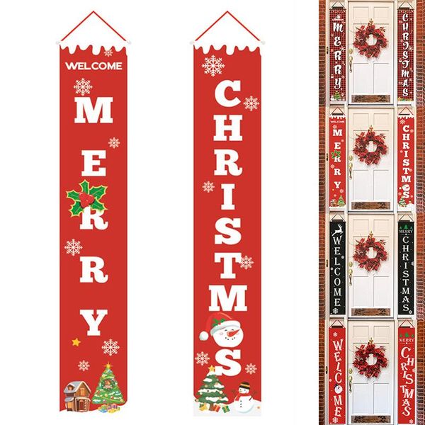 

decorative flowers & wreaths christmas curtain couplet home door window holiday festive decor welcome banner ti99