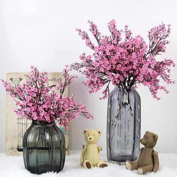 

silk gypsophila artificial flowers for decoration home plastic stem bride wedding bouquet mariage cherry blossom fake flower diy decorative