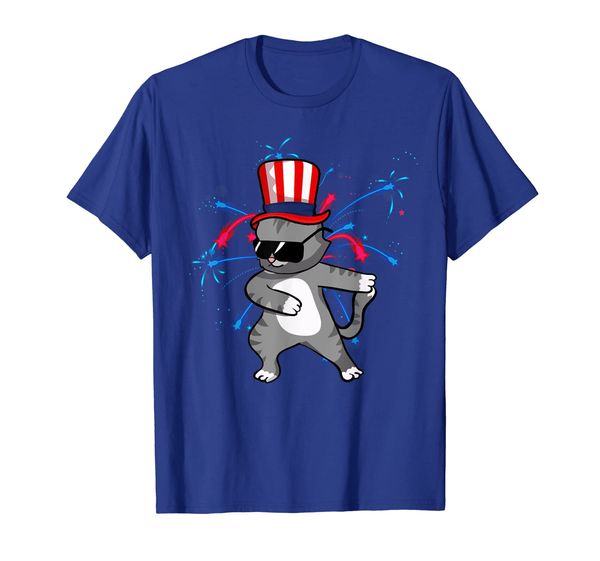 

flossing cat with usa hat firework 4th of july tshirt gifts, White;black