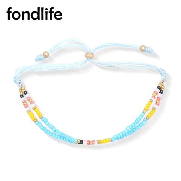 

charm bracelets two-layer glass seed beads adjustable bracelet multistring colorful summer beach simple bohemian multi layered handmade jewe, Golden;silver