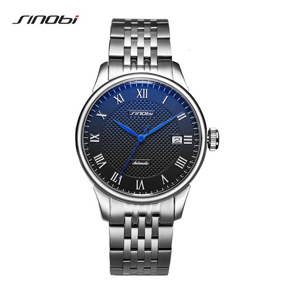 

sinobi automatic watches men mechanical japanese miyota movement luxury, Slivery;brown