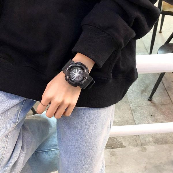

wristwatches men military watch waterproof wristwatch led quartz clock male relogios masculino the crime electronic digital, Slivery;brown