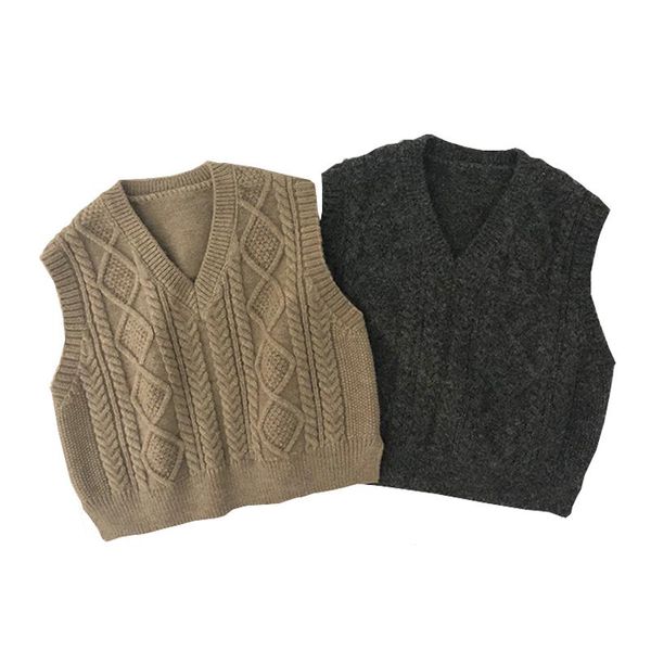 

pullover woolen kids sweater vests winter clothes for boy elegant baby girls knitwear fall waistcoat, Blue