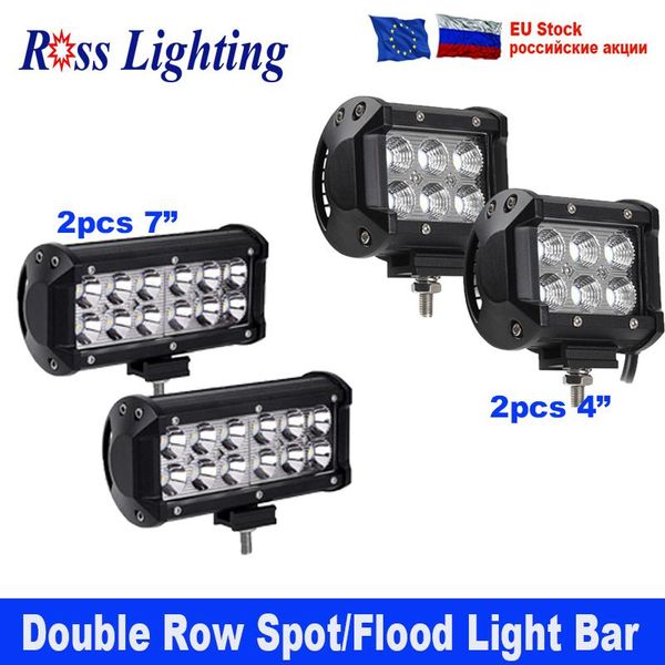 

working light double row 18w led bar 4inch lights offroad spot flood combo for truck 4x4 atv fog driving lamp suv 12v