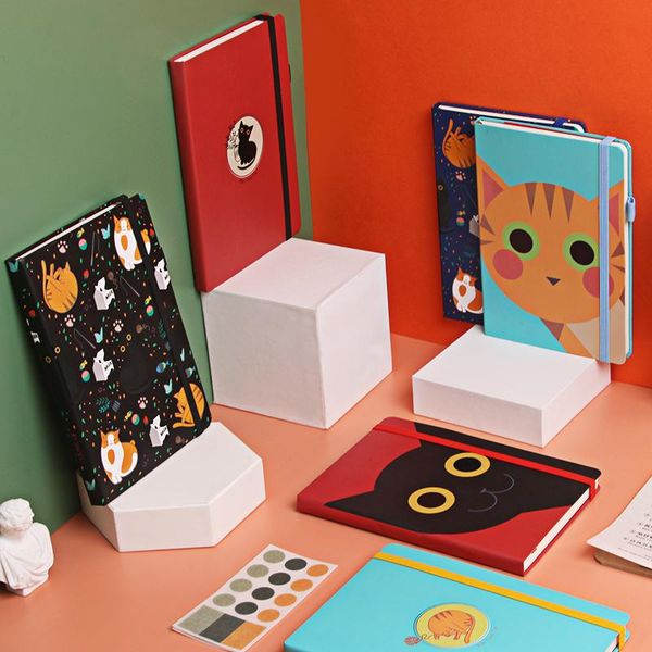 

cute cartoon cat b6 diary notebook school supplies writing pads girl student kids planner gift notepads, Purple;pink