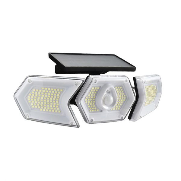

solar lamps 3 heads lights security adjustable led street light waterproof outdoor lamp with motion sensor for backyard