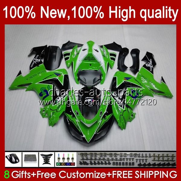 Motocicleta Carenagens Para KAWASAKI NINJA ZX10R ZX1000 ZX 10R 10 R 1000 CC 2006-2007 Carroçaria 14No.0 ZX1000C ZX10R 06 07 ZX1000CC 1000cc 2006 2007 Bodys kit Fábrica Verde