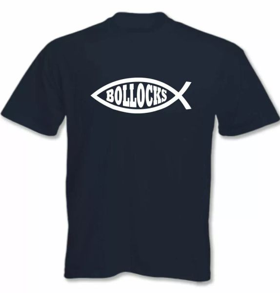 

atheist t-shirt b 0 llocks fish mens funny atheism darwin, White;black