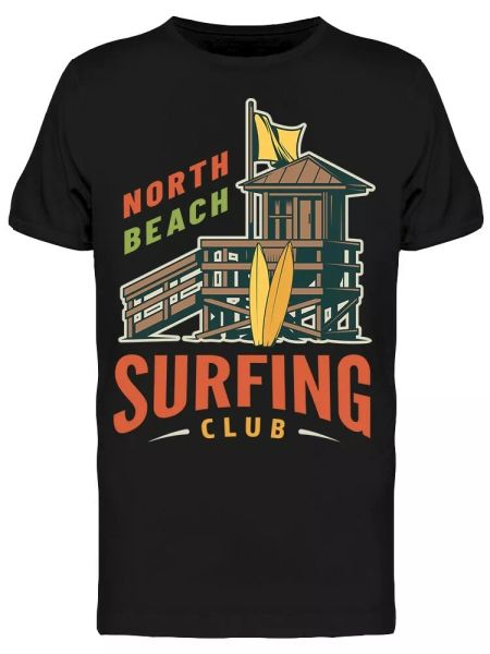 

north beach surfing club tee men's -image by shutterstock, White;black
