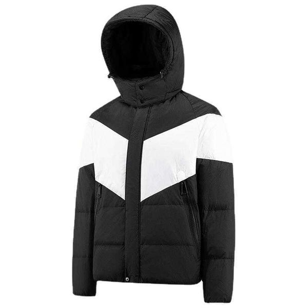 

men's down & parkas xs-5xl plus size winter coats warm thick jacket puffer coat men autumn windproof hooded fashion clothing, Black