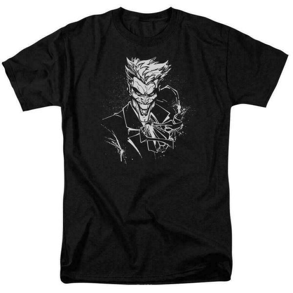 

the joker splatter smile t shirt licensed comic book tee black, White;black