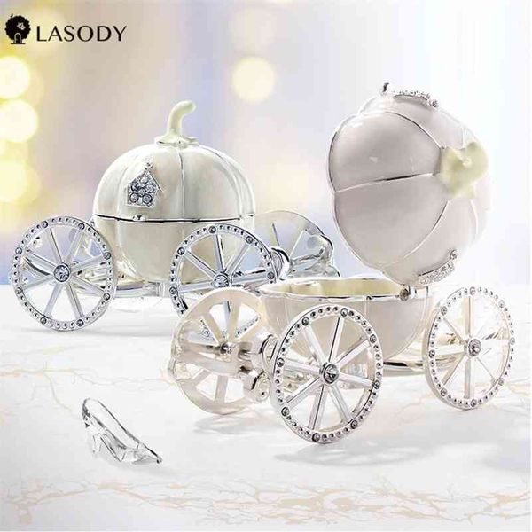 Lasody Acrílico Caixa de Cristal Cinderella Pumpkin Carriage Presente Presente Lembrança Lembrança Dia dos Namorados Decoração Decoração 210331