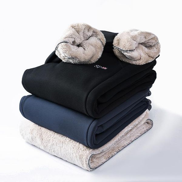 

men's pants trendy oversized black fleece lined joggers bottoms for men roots sweatpants cotton track m-8xl