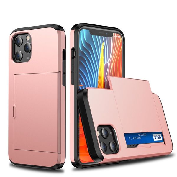 Custodie per slot per schede ibride Slide Armatura TPU Cover per telefono per PC per iPhone 13 Pro Max 12 Mini 11 XR XS 8 Plus