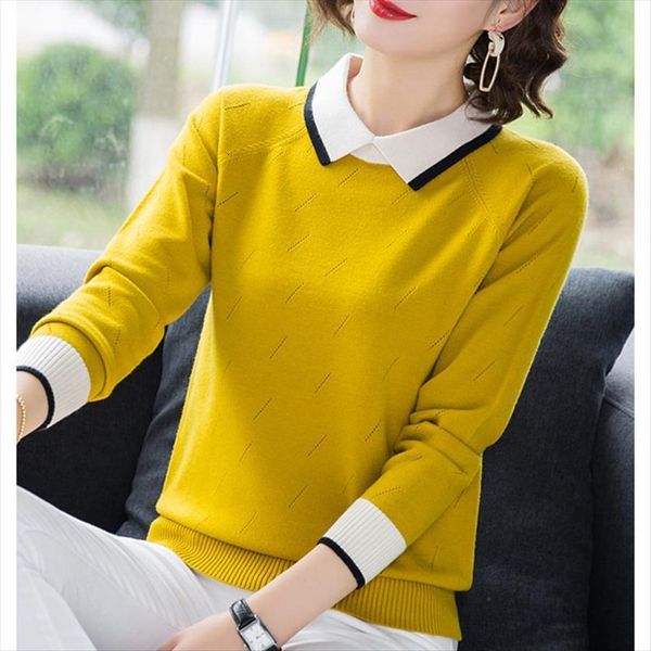 

thin knitting autumn winter women sweater basic shirts office lady work pullover loose casual spring sweaters, White;black