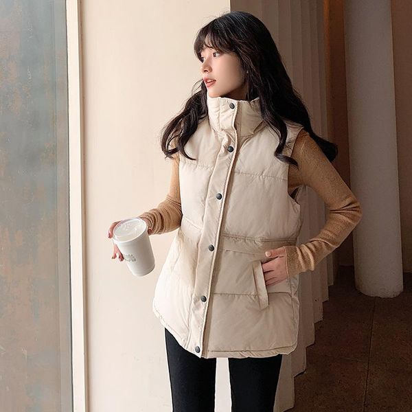 

women's vests plus size 2021 autumn and winter style vest cotton jacket fat sister short waistcoat, Black;white