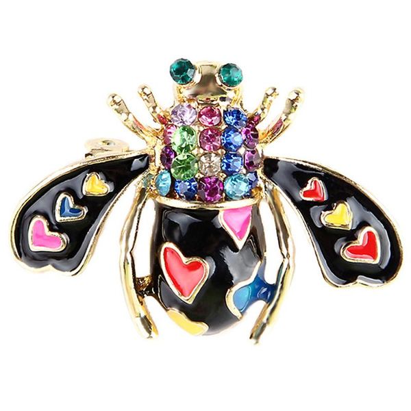 

pins, brooches colorful enamel crystal bee brooch jewelry luxury pin for women insect honeybee handbag hanging gift, Gray