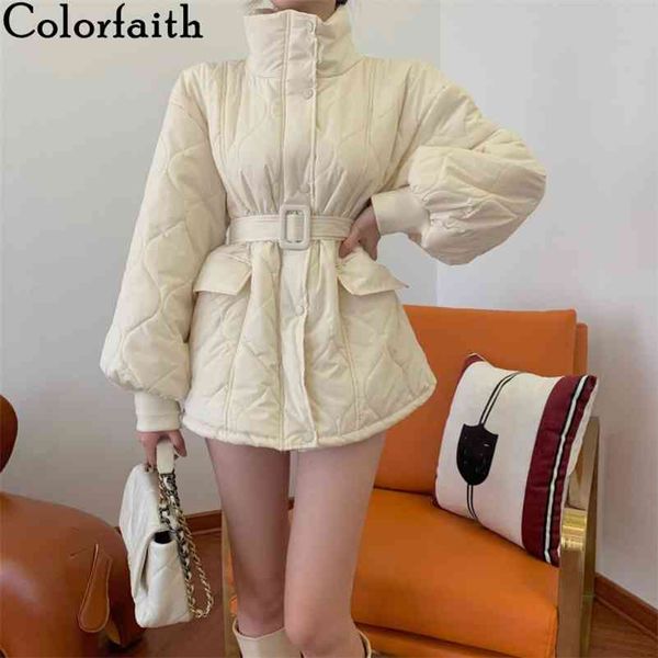 

autumn winter women jackets quilted puffer parkas high-quality warm lace up sweet oversize coat co9276 210416, Black