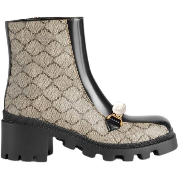 

designer classic martin boots 100% cowhide metal platform women shoes thick soled shoes fashion lady zipper short desert boot 2022, Black