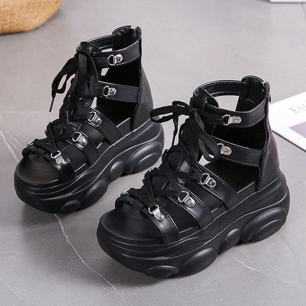 

sandals 2021 summer black joker casual high-open toe women's shoes wear-resistant non-slip platform