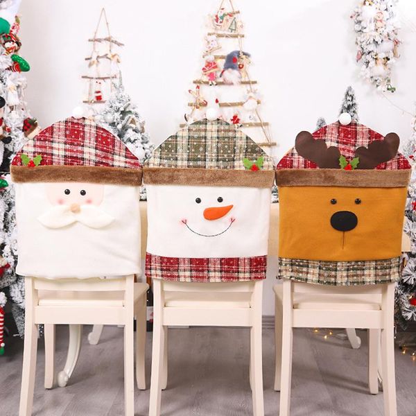

chair covers 1pc christmas home cover big elastic seat xmas stretch high back slipcovers for 2021 year banquet party