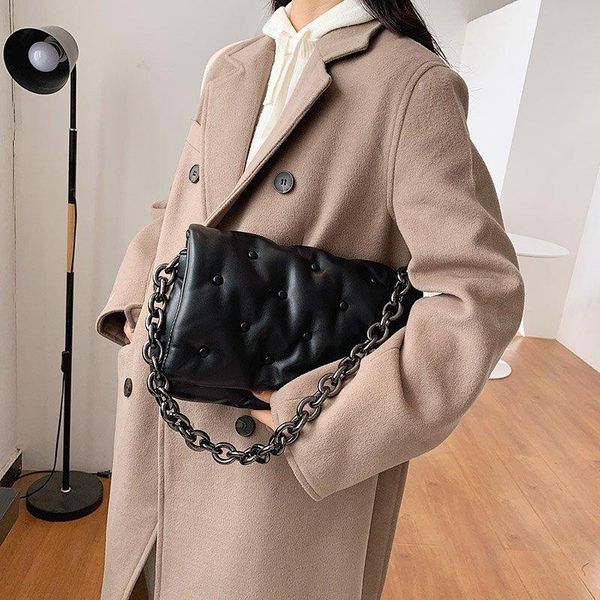 

evening bags style 2021 black rivet large capacity pillow bag with chain one shoulder diagonal famous luxury designer cc