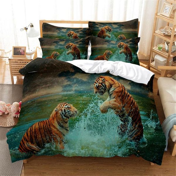 

bedding sets 3d tiger set  duvet cover bed cotton bedroom