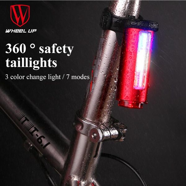 

wheel up bike lights usb rechargeable 900 mah cycling taillight 7 modes cob lamp beads led bicycle light drop