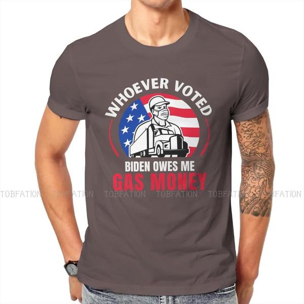 

men's t-shirts gas shortage price increased tshirt for men whoever voted biden owes me money basic casual tee t shirt novelty design fl, White;black