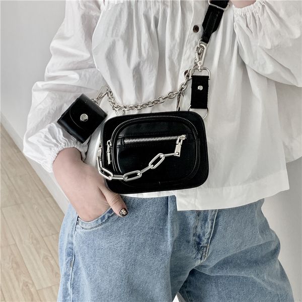 

2021 summer bag street trend tide function cool chain crossbody chest bags female detachable mini handbag one shoulder fashion purse
