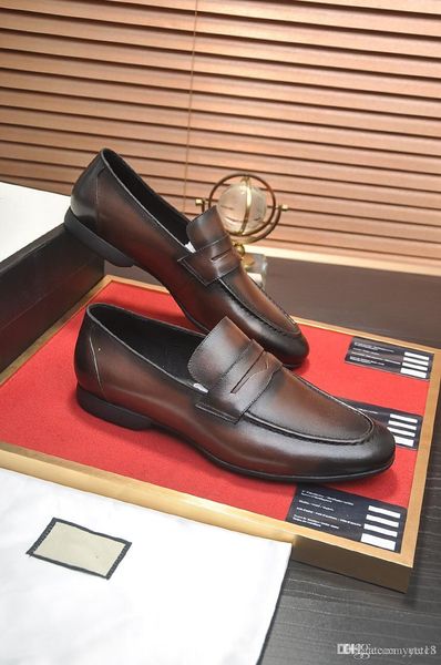 

a1 fashion brand men's business designer dress brogue shoes for wedding party retro leather black brown round toe oxford shoes 22