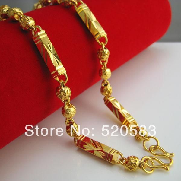 

gold hexagon bead lovers of high-end men's necklace chains, Silver