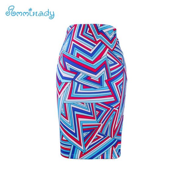 

skirts novelty geometric print women pencil casual lady midi saias female faldas 2021 fashion girls slim bottoms, Black