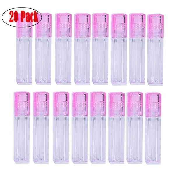 

storage bottles & jars 20 pack 6.5ml empty roll on bottle lip gloss tube with pink cap plastic perfume refillable essential oil