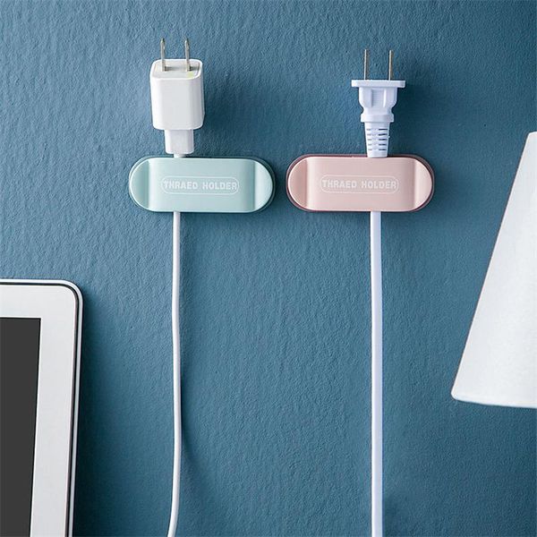

hooks & rails 4pcs nail-power cord storage rack wall kitchen plug hook adhesive mounted self sticky socket hanger holder