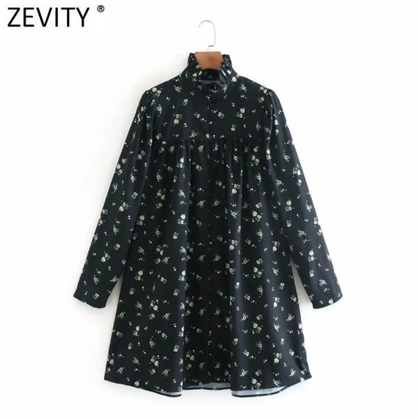 

women sweet agaric lace floral print casual straight prairie chic puff sleeve vestido ruffles mini dress ds4787 210416, Black;gray