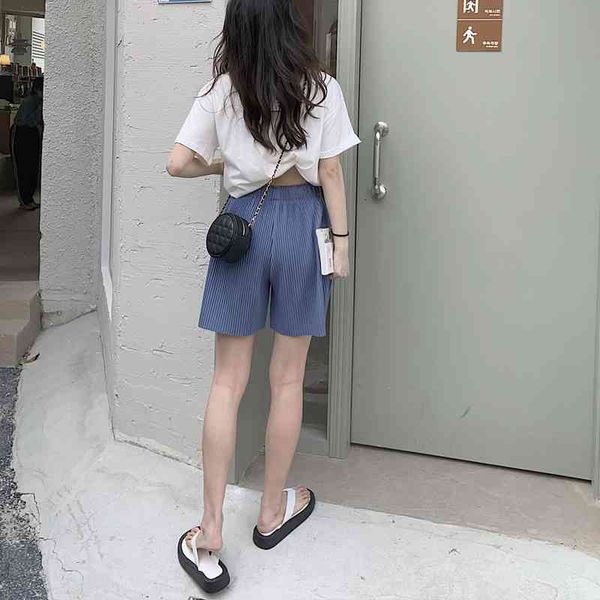 

short women's wide leg shorts, tight high waist pants, korean fold, leisure, 5 points, 2021, White;black