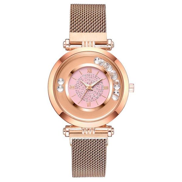 

wristwatches rome surface women luxury fashion watches magnet buckle strap elegant diamond ladies female quartz watch gifts, Slivery;brown