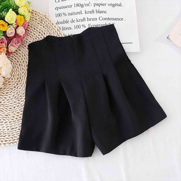 

spring autumn korean the solid womens short color high waist a line slim loose female wide leg ll840, White;black